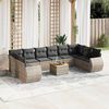 vidaXL 11 Piece Garden Sofa Set with Cushions Grey Poly Rattan