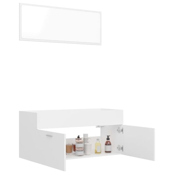 vidaXL 2 Piece Bathroom Furniture Set White Engineered Wood