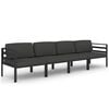 vidaXL 4 Piece Garden Lounge Set with Cushions Aluminium Anthracite