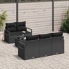 vidaXL Garden Sofa Set with Cushion 6 pcs Black Poly Rattan