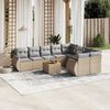 vidaXL 10 Piece Garden Sofa Set with Cushions Beige Poly Rattan