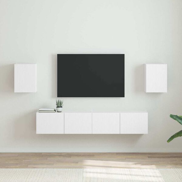 vidaXL TV Wall Cabinet 2 pcs White 30 x 31 x 40 cm Engineered Wood