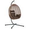 vidaXL Hanging Egg Chair Folding Coffee 104 x 100 x 191 cm Poly Rattan