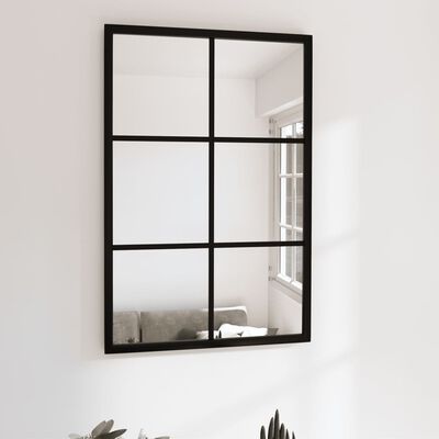 vidaXL Wall Mirror Black 60x40 cm Metal