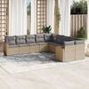 vidaXL 10 Piece Garden Sofa Set with Cushions Mix Beige Poly Rattan