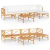 vidaXL 6 Piece Garden Lounge Set with Cream Cushions Solid Teak Wood