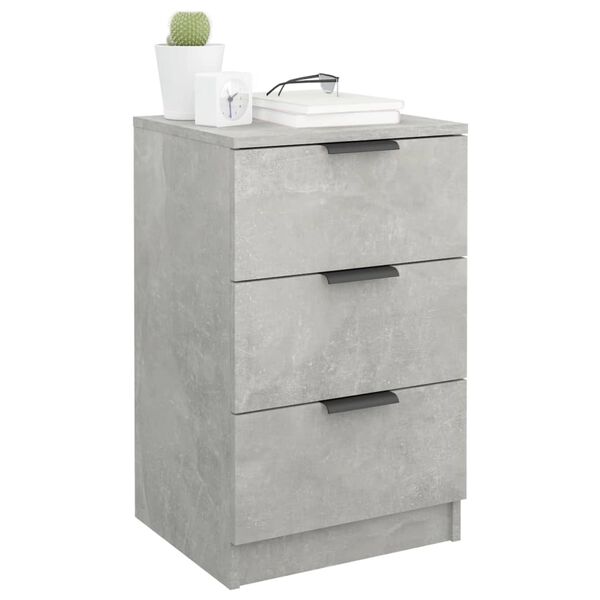 vidaXL Bedside Cabinets 2 pcs Concrete Grey 40x36x65 cm
