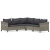 vidaXL 5 Piece Garden Lounge Set with Cushions Grey Poly Rattan