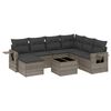 vidaXL 8 Piece Garden Sofa Set with Cushions Grey Poly Rattan