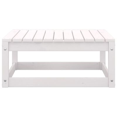 vidaXL Garden Footstools with Cushions 2 pcs White Solid Pinewood