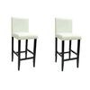 vidaXL Bar Stool | Set of 2 | Cream White, Black | PVC, Cotton, Polyester, Wood