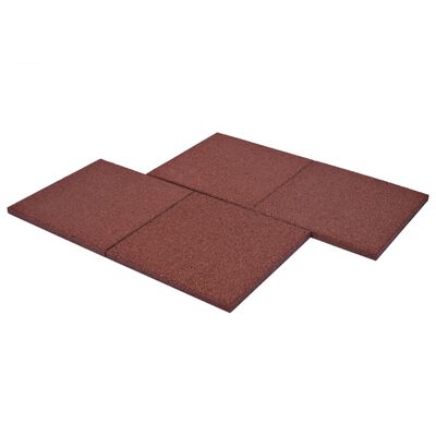 vidaXL Fall Protection Tiles 18 pcs Rubber 50x50x3 cm Red