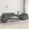 vidaXL 3 Piece Sofa Set with Cushions Dark Grey Fabric