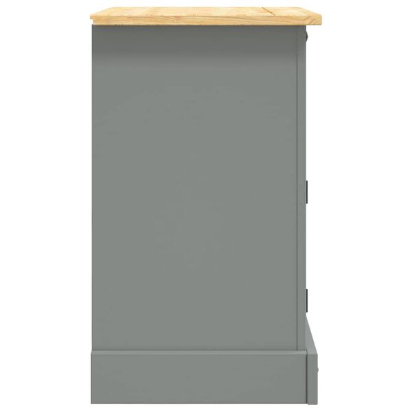 vidaXL Bedside Cabinet Mexican Pine Corona Range Grey 53x39x67 cm