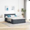 vidaXL Ottoman Bed with Mattress & LEDs Dark Grey Double Velvet