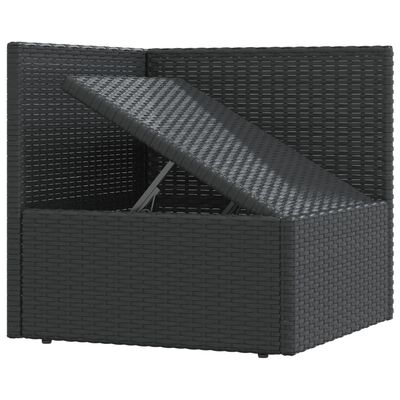 vidaXL 6 Piece Outdoor Sofa Set with Cushions Black Poly Rattan