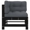 vidaXL Corner Sofas with Cushions 2 pcs Black Solid Wood Pine