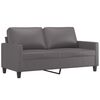 vidaXL 2 Piece Sofa Set with Cushions Grey Faux Leather