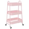 vidaXL Storage Trolley 3-Tier Pink 42x41.5x77 cm Steel
