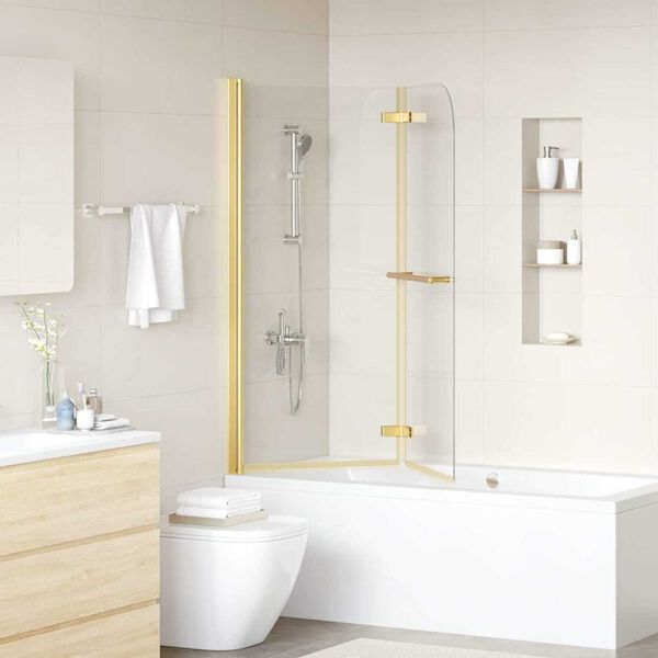 vidaXL Folding Shower Enclosure 2 Panels ESG 120x140 cm