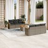 vidaXL 7 Piece Garden Sofa Set with Cushions Grey Poly Rattan