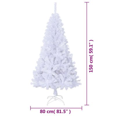 vidaXL Artificial Christmas Tree with Thick Branches White 150 cm PVC