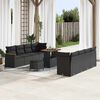 vidaXL Garden Sofa Set with Cushion 12 pcs Black Poly Rattan