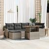 vidaXL Garden Sofa Set 7 pcs Grey Poly rattan and powder-coated steel