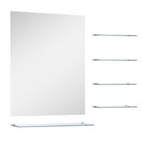 vidaXL Wall Mirror with 5 Shelves Silver 50x60 cm