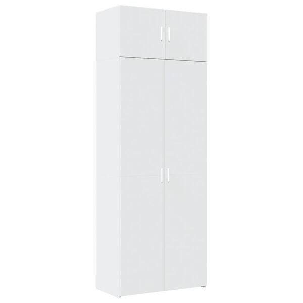 vidaXL Storage Cabinet White 80x42.5x225 cm Engineered Wood