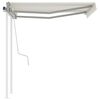 vidaXL Manual Retractable Awning with Posts 3x2.5 m Cream
