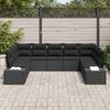 vidaXL Garden Sofa Set with Cushion 9 pcs Black Poly Rattan