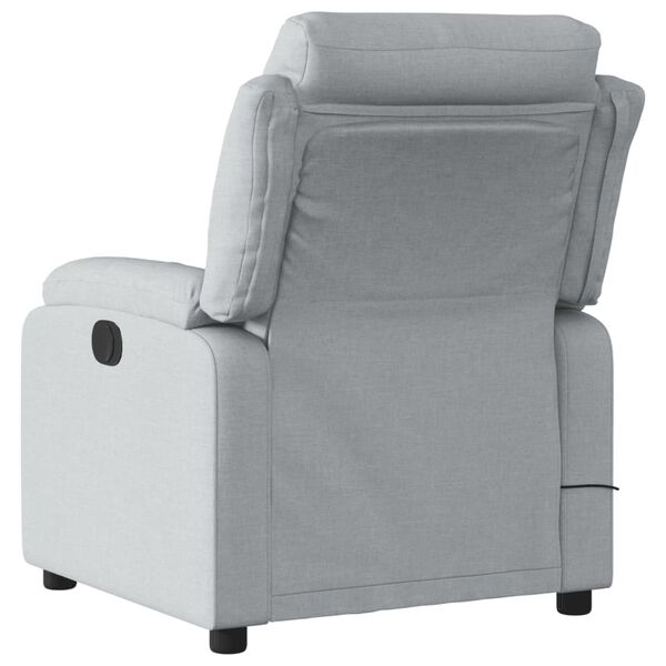 vidaXL Electric Massage Recliner Chair Light Grey Fabric