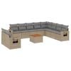 vidaXL 11 Piece Garden Sofa Set with Cushions Mix Beige Poly Rattan