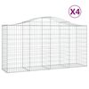 vidaXL Arched Gabion Baskets 4 pcs 200x50x100/120 cm Galvanised Iron