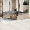 vidaXL 12 Piece Garden Sofa Set with Cushions Mix Beige Poly Rattan