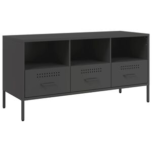 vidaXL TV Cabinet Black 100.5x39x50.5 cm Steel