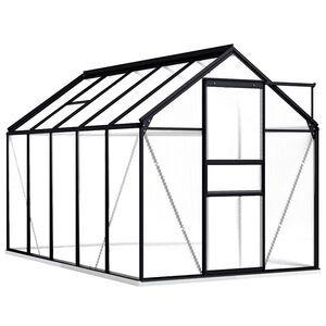 vidaXL Greenhouse with Base Frame Anthracite Aluminium 5.89 m&sup2;