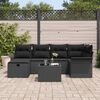 vidaXL Garden Sofa Set with Cushion Manual 7 pcs Black Poly Rattan