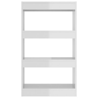 vidaXL Book Cabinet/Room Divider High Gloss White 60x30x103 cm Engineered Wood
