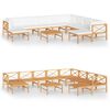 vidaXL 11 Piece Garden Lounge Set with Cream Cushions Solid Teak Wood