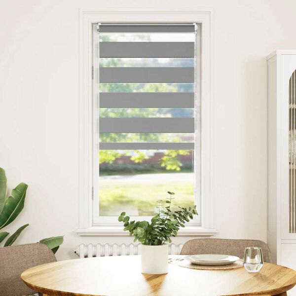 vidaXL Zebra blind 60.9x120 cm Fabric Width 56.7 cm grey