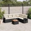 vidaXL 7 Piece Garden Sofa Set with Cushions Black Poly Rattan