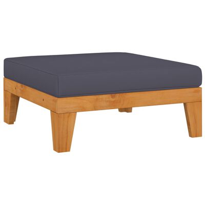 vidaXL Sectional Footrest with Dark Grey Cushion Solid Acacia Wood