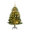 vidaXL Artificial Hinged Christmas Tree 150 LEDs & Ball Set 120 cm