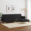 vidaXL 2-Seater Sofa Bed with Footstool Black Fabric