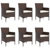 vidaXL 7 Piece Garden Dining Set with Cushions Brown and Black