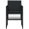 vidaXL Garden Chairs with Cushions 4 pcs Black Poly Rattan