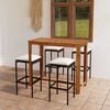 vidaXL 5 Piece Garden Bar Set with Cushions Brown