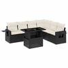 vidaXL 7 Piece Garden Sofa Set with Cushions Black Poly Rattan